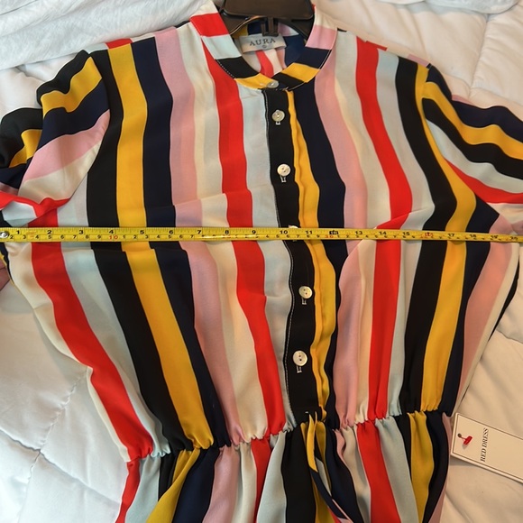 “What They Say” Gold Multi Stripe Dress - Picture 11 of 11